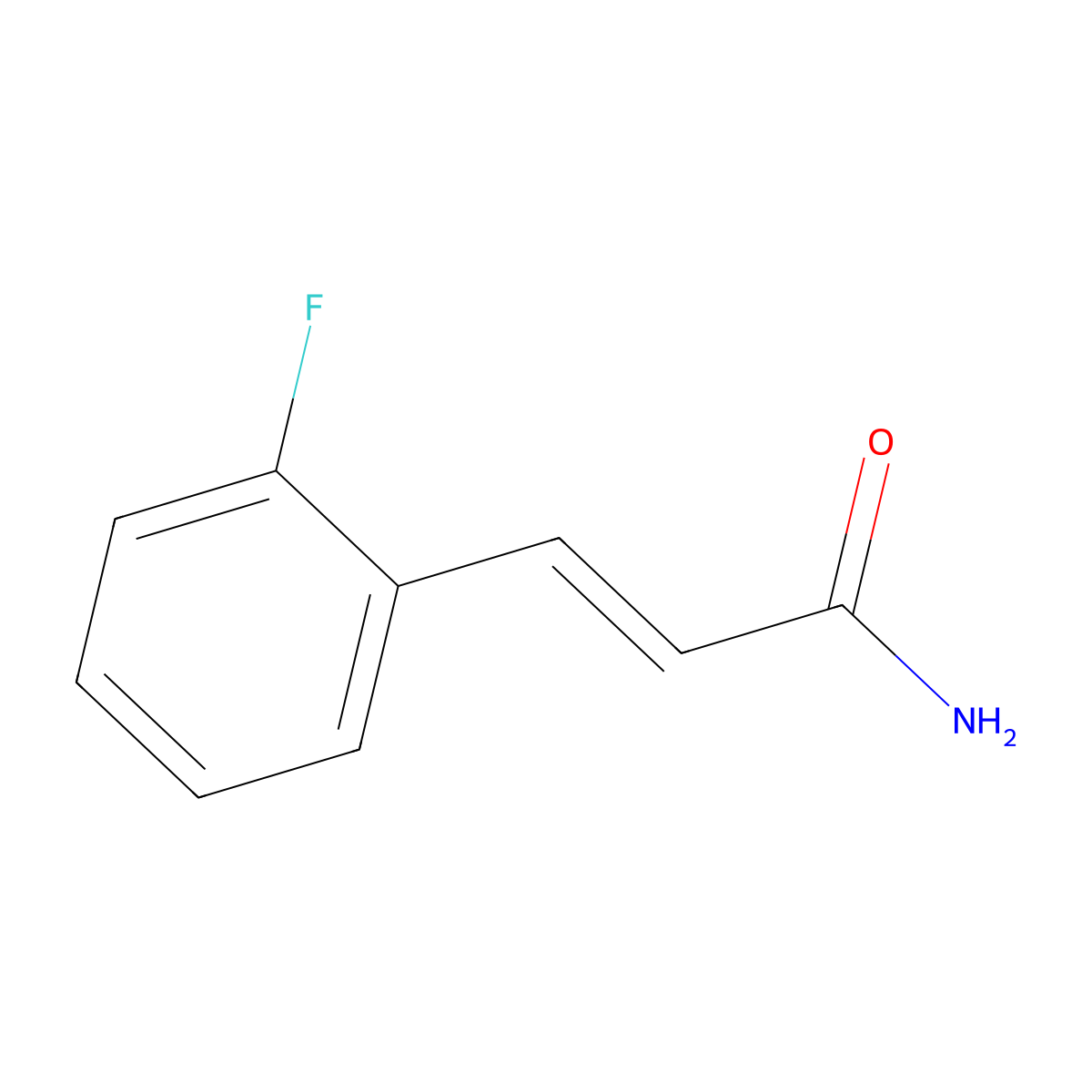 (2E)-3-(2-fluorophenyl)prop-2-enamide molecular structure, CAS 83716-66-9
