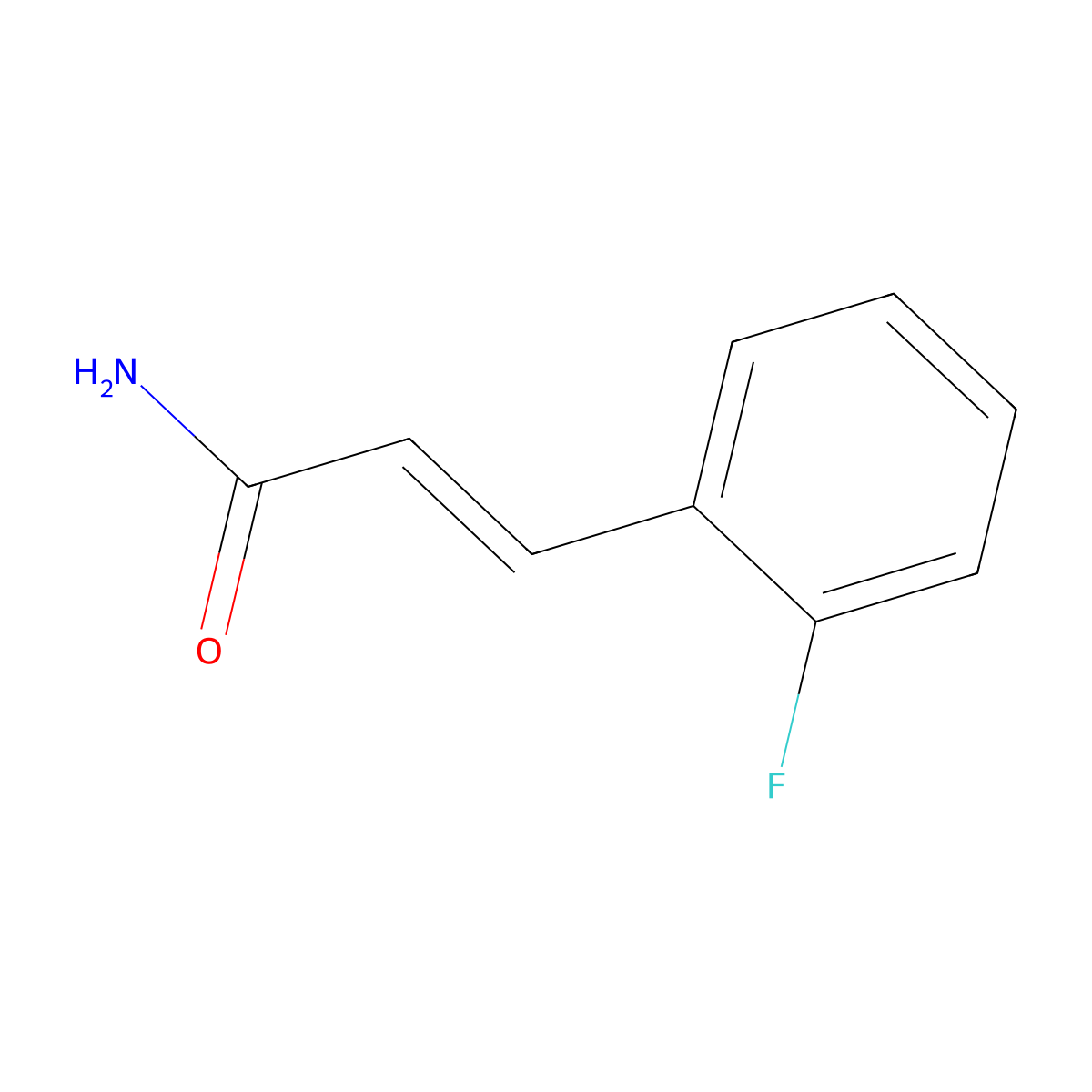 (2E)-3-(2-fluorophenyl)prop-2-enamide molecular structure, CAS 83716-66-9