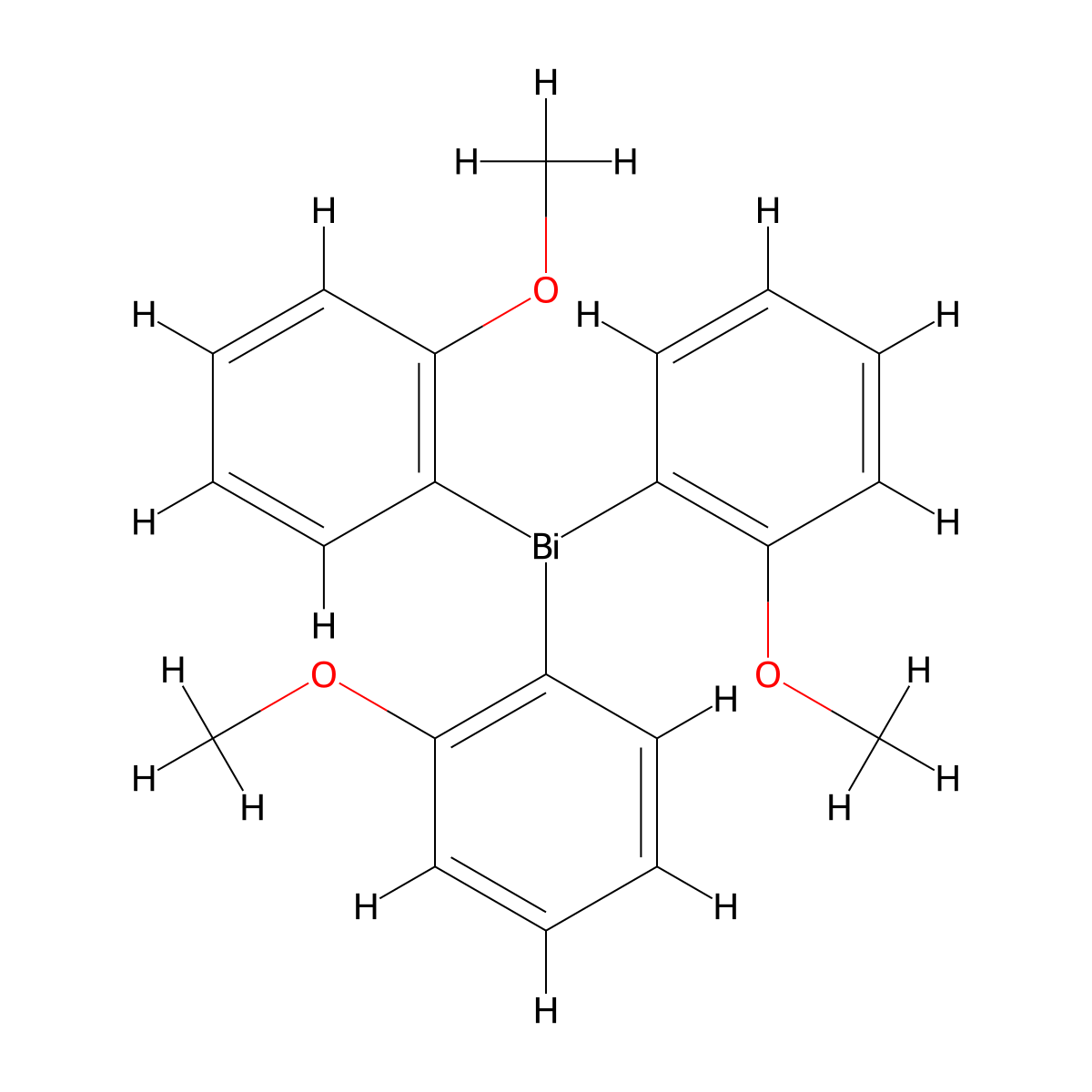 Tris(2-methoxyphenyl)bismuthine molecular structure, CAS 83724-41-8