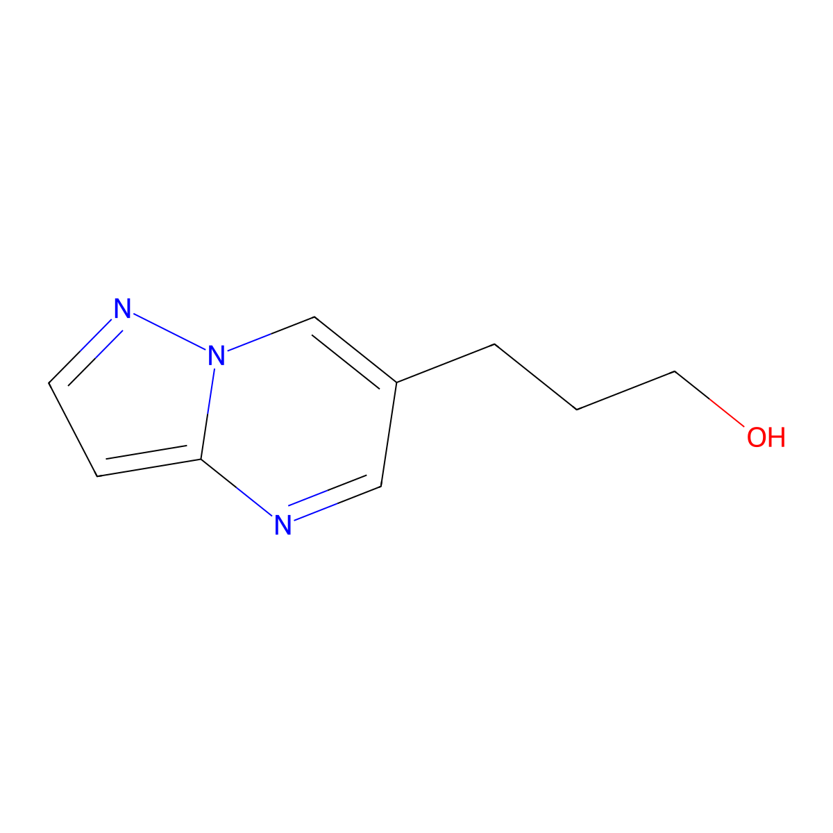 3-{Pyrazolo[1,5-a]pyrimidin-6-yl}propan-1-ol molecular structure, CAS 83724-97-4