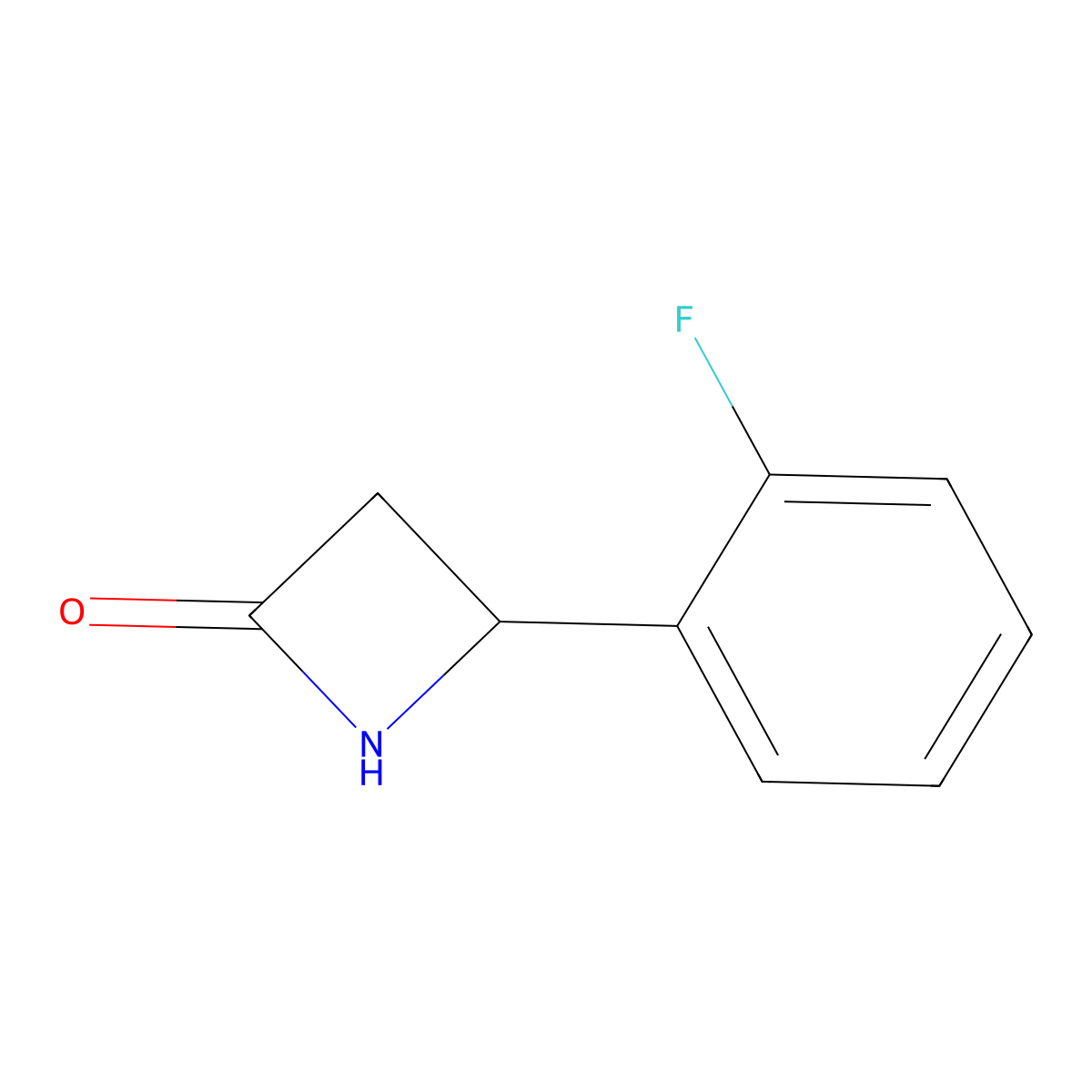 4-(2-Fluorophenyl)-2-azetidinone molecular structure, CAS 83725-17-1