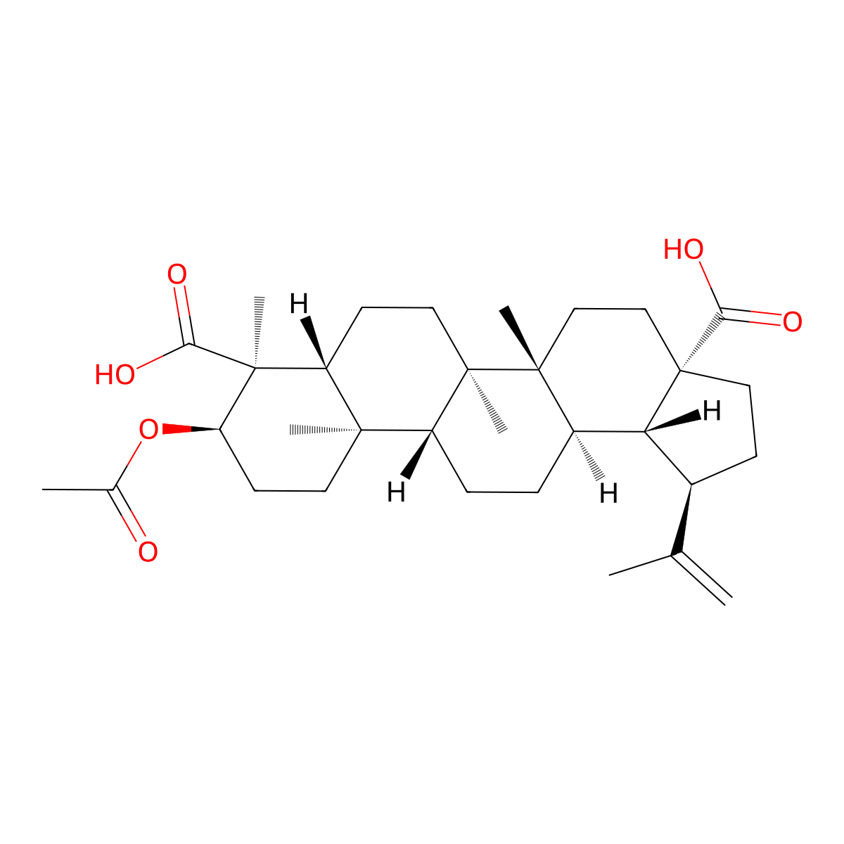 3alpha-Acetoxy-20(29)-lupene-23,28-dioic acid molecular structure, CAS 83725-41-1