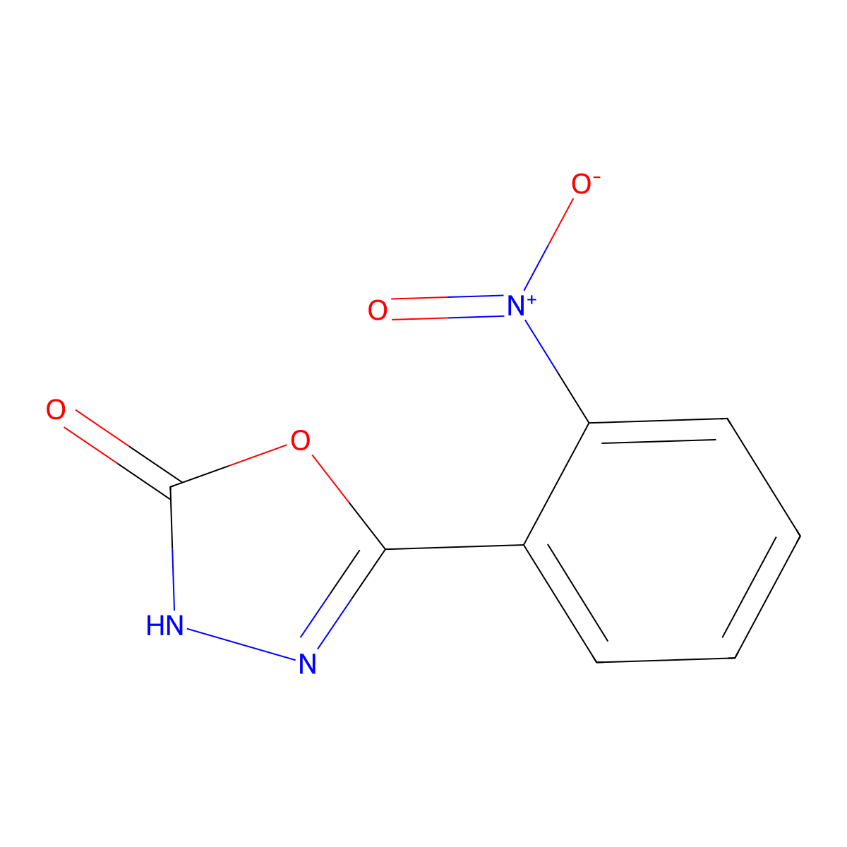 5-(2-nitrophenyl)-3H-1,3,4-oxadiazol-2-one molecular structure, CAS 83725-79-5