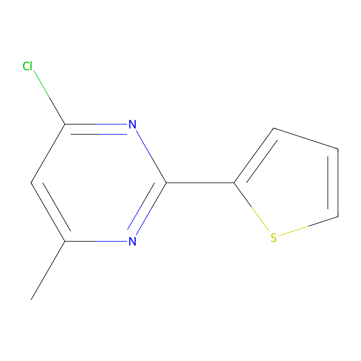 4-Chloro-6-methyl-2-(thiophen-2-YL)pyrimidine molecular structure, CAS 83726-83-4