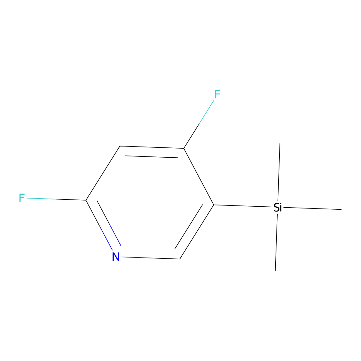 2,4-Difluoro-5-(trimethylsilyl)pyridine molecular structure, CAS 837364-90-6