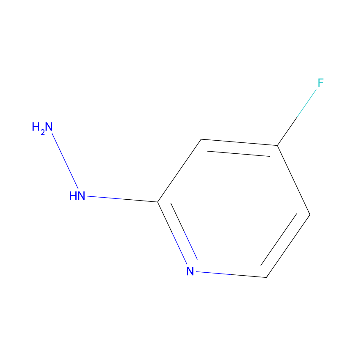 4-Fluoro-2-hydrazinylpyridine molecular structure, CAS 837364-92-8
