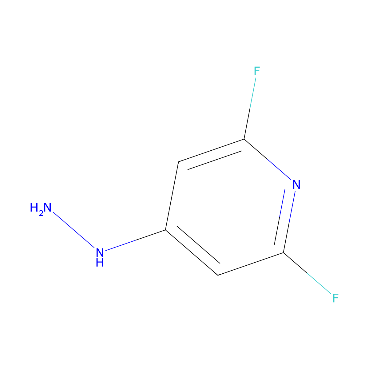 2,6-Difluoro-4-hydrazinylpyridine molecular structure, CAS 837364-94-0