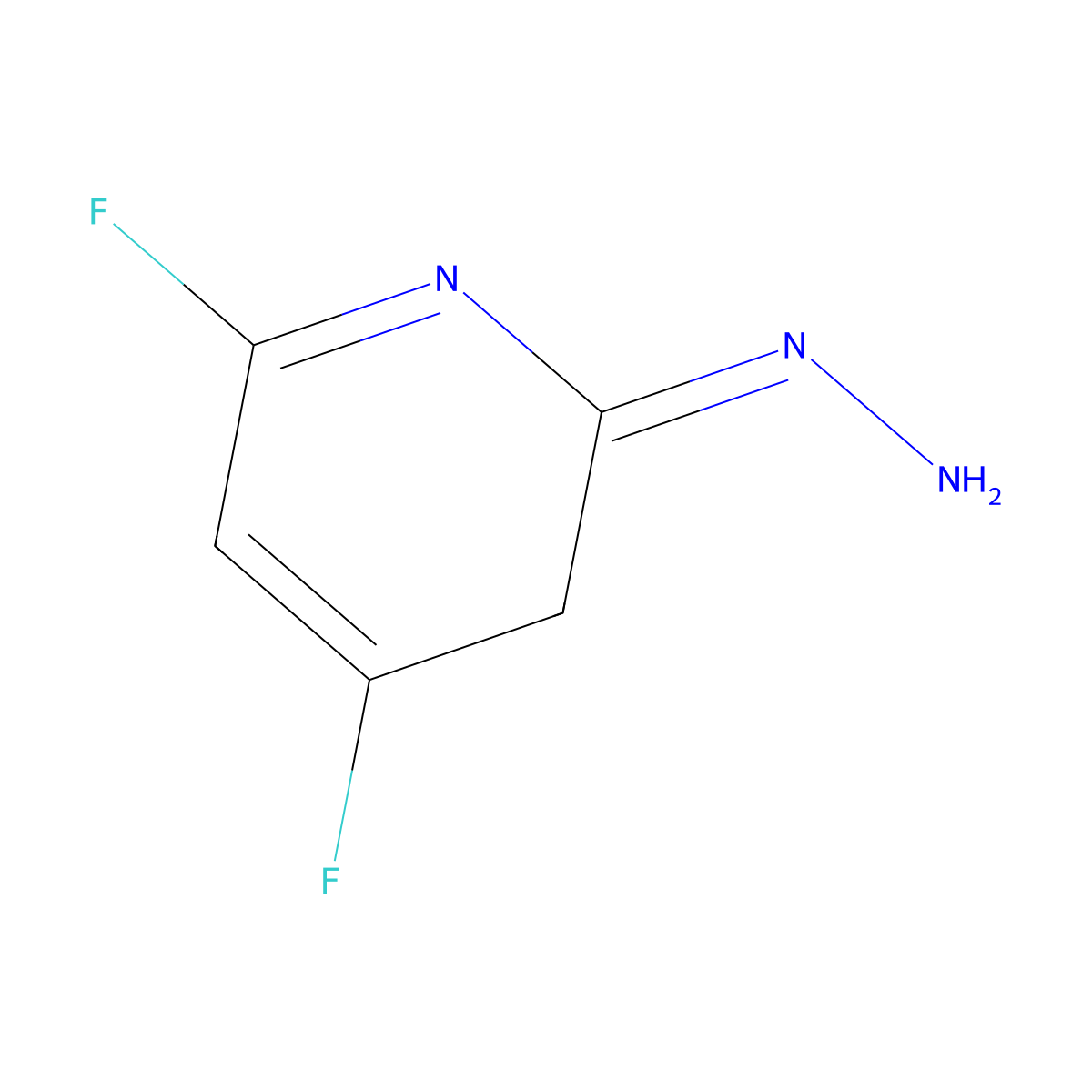 4,6-Difluoro-2-hydrazono-2,3-dihydropyridine molecular structure, CAS 837364-98-4