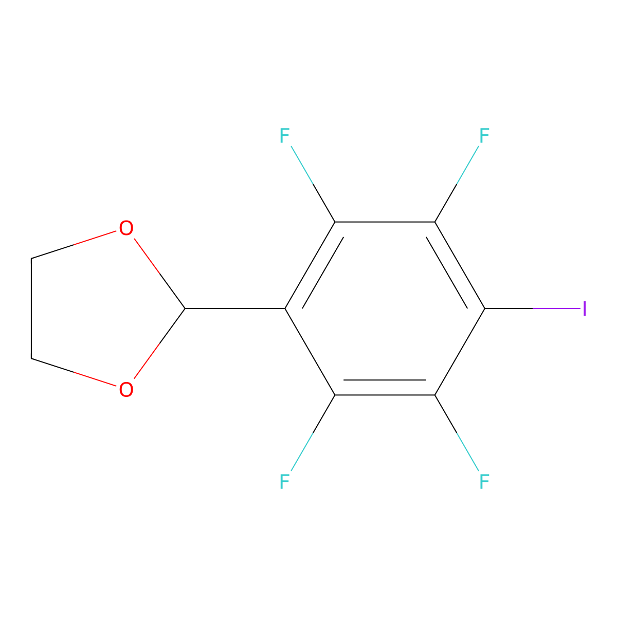1,3-Dioxolane, 2-(2,3,5,6-tetrafluoro-4-iodophenyl)- molecular structure, CAS 837368-27-1