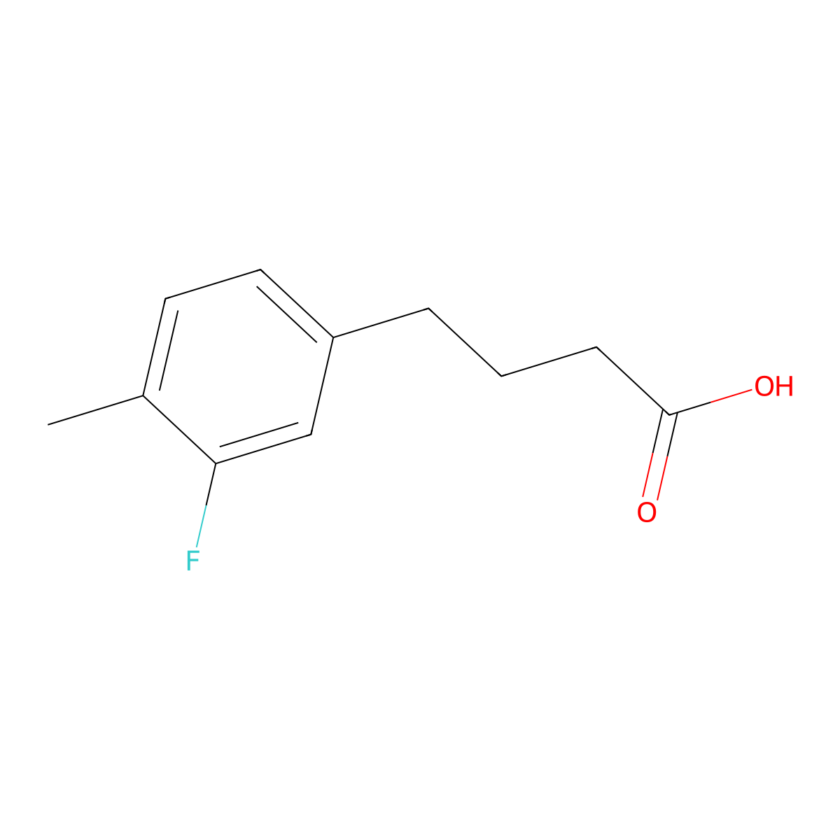 4-(3-Fluoro-4-methylphenyl)butanoic acid molecular structure, CAS 837373-12-3