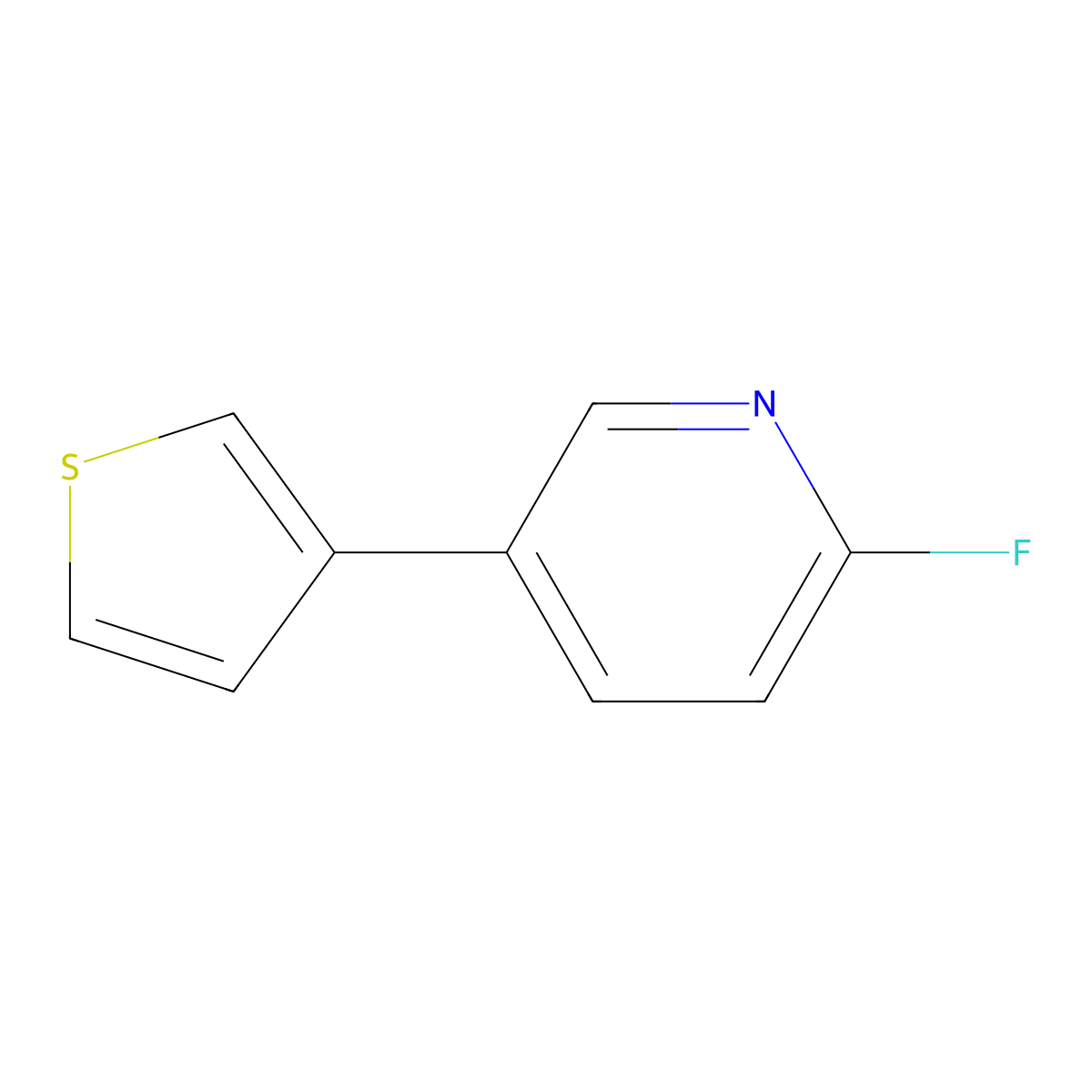 2-Fluoro-5-(thiophen-3-yl)pyridine molecular structure, CAS 837376-41-7