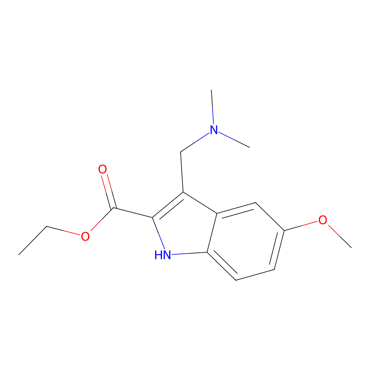 ethyl 3-((dimethylamino)methyl)-5-methoxy-1H-indole-2-carboxylate molecular structure, CAS 837381-73-4