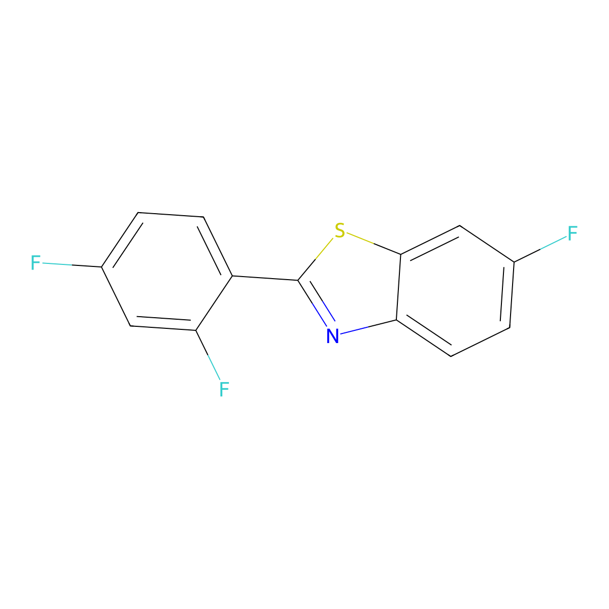 2-(2,4-Difluorophenyl)-6-fluoro-1,3-benzothiazole molecular structure, CAS 837383-76-3