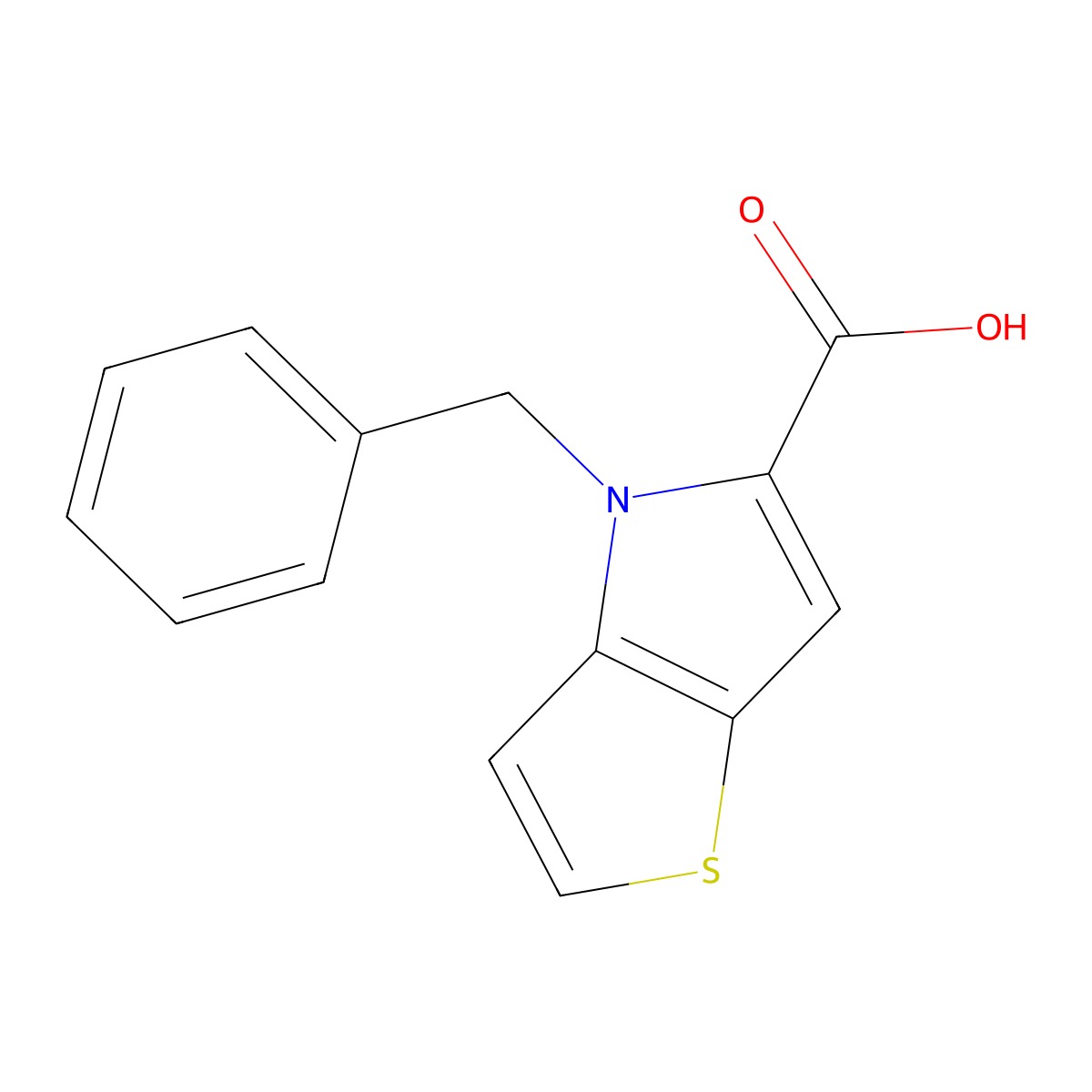 4-Benzyl-4H-thieno[3,2-b]pyrrole-5-carboxylic acid molecular structure, CAS 837390-55-3