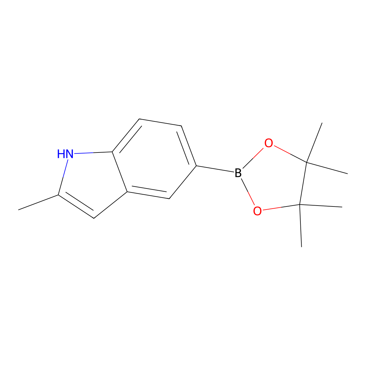 2-Methyl-5-(4,4,5,5-tetramethyl-1,3,2-dioxaborolan-2-YL)-1H-indole molecular structure, CAS 837392-54-8