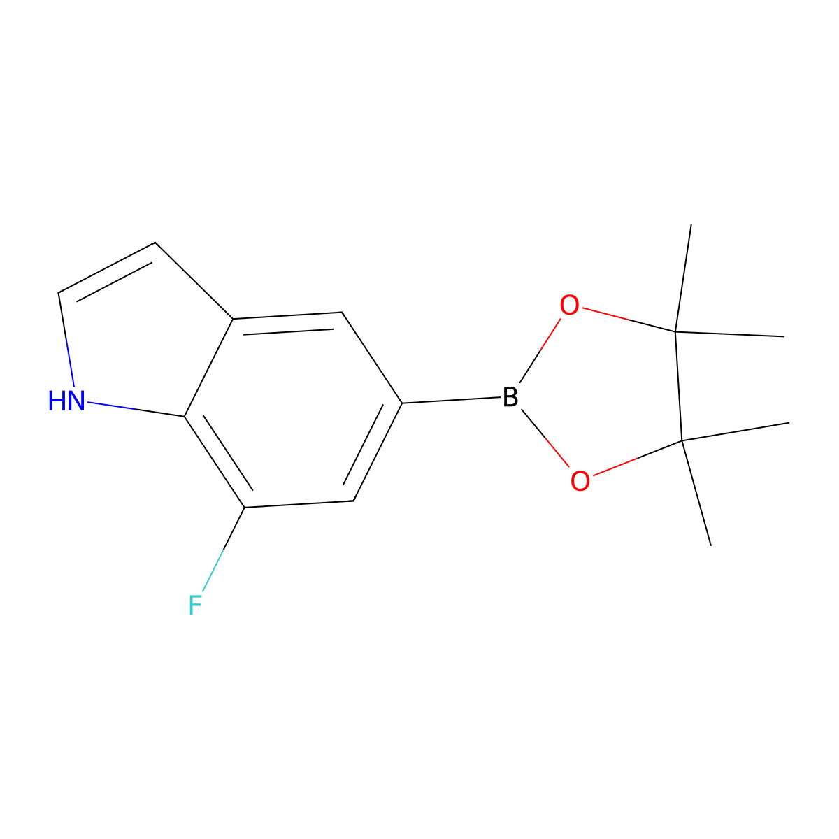 7-Fluoro-5-(4,4,5,5-tetramethyl-1,3,2-dioxaborolan-2-yl)-1H-indole molecular structure, CAS 837392-56-0