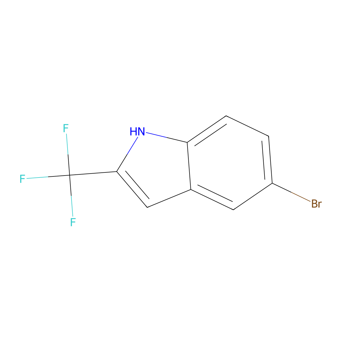 5-bromo-2-(trifluoromethyl)-1H-indole molecular structure, CAS 837392-60-6