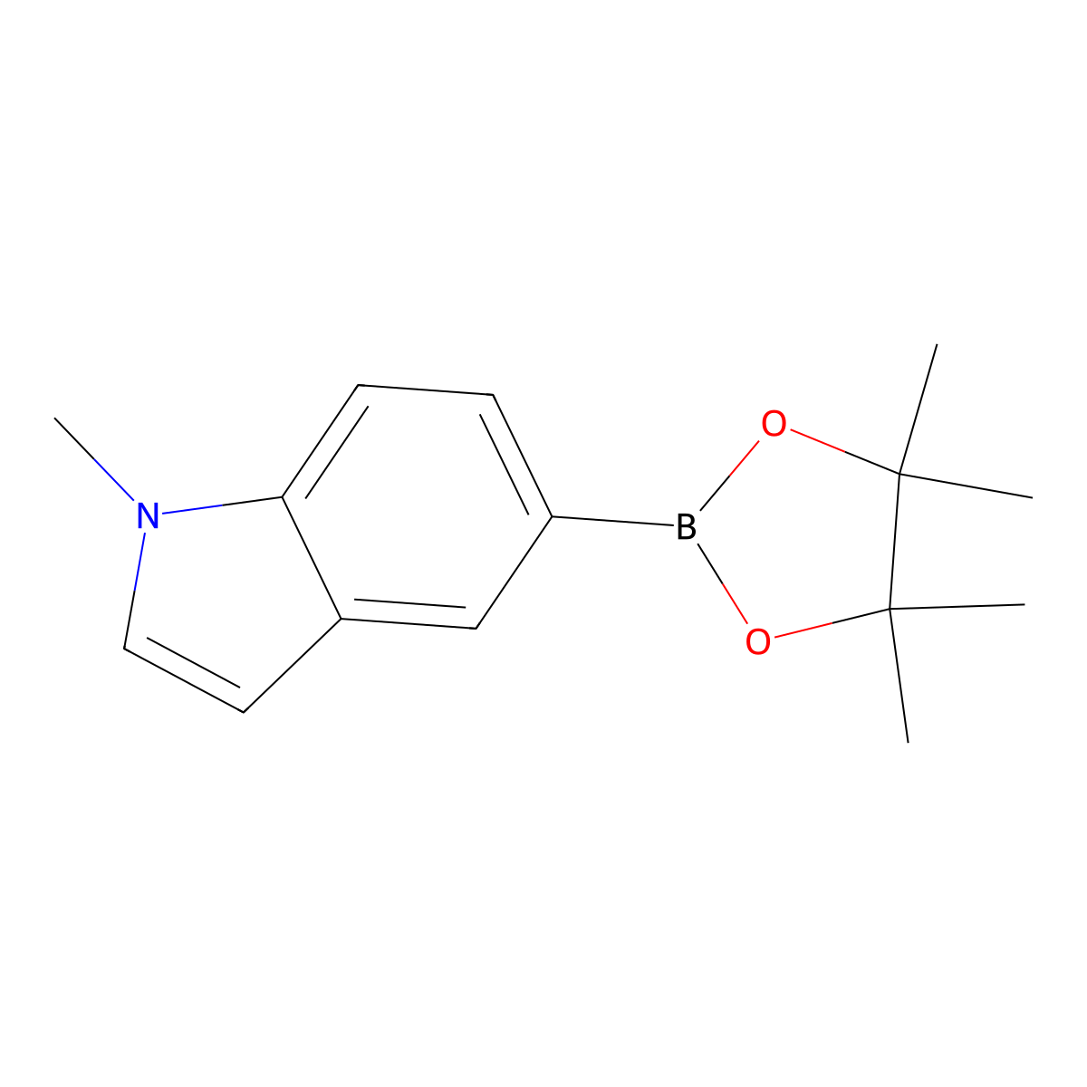 1-Methyl-5-(4,4,5,5-tetramethyl-1,3,2-dioxaborolan-2-yl)-1H-indole molecular structure, CAS 837392-62-8