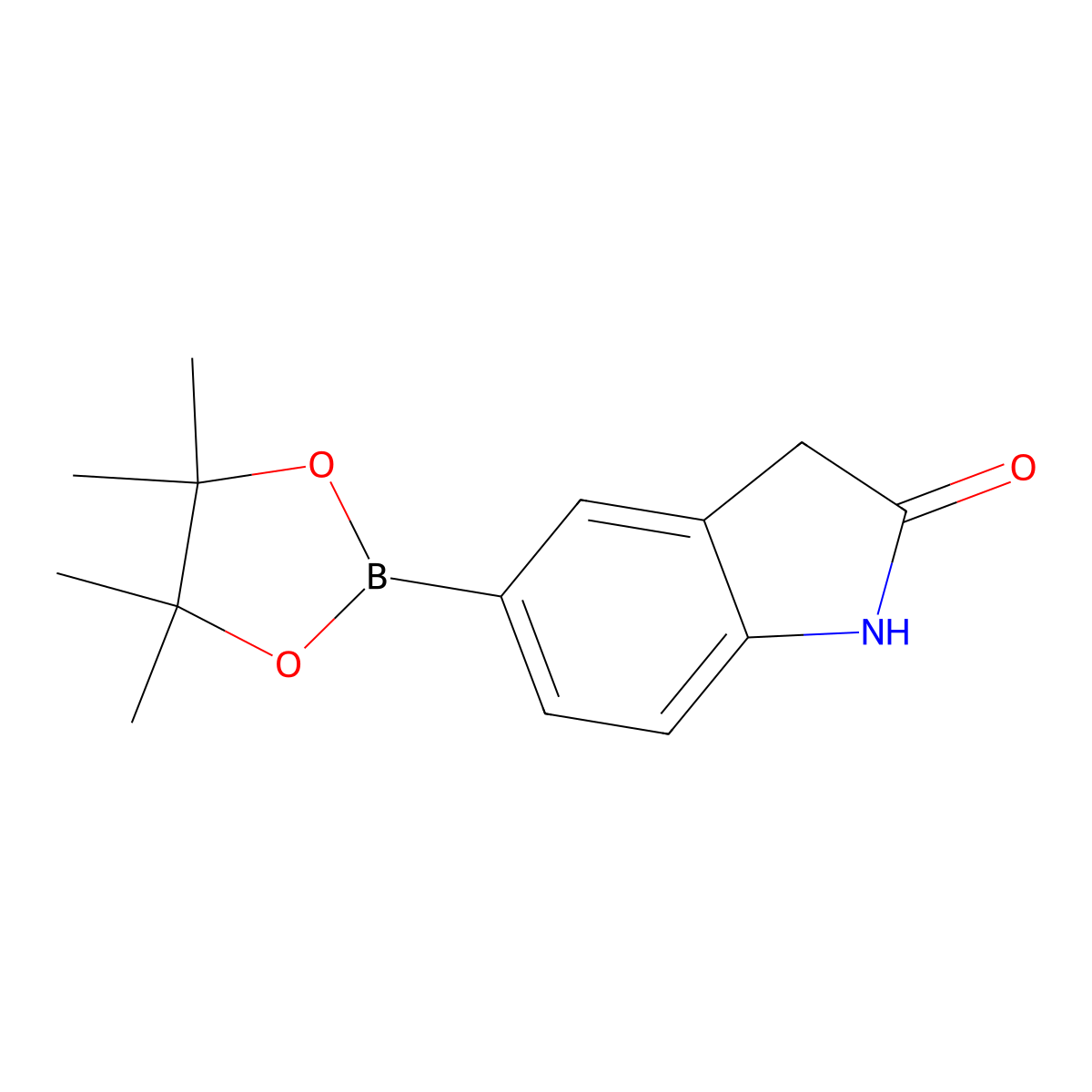 5-(4,4,5,5-Tetramethyl-1,3,2-dioxaborolan-2-yl)indolin-2-one molecular structure, CAS 837392-64-0