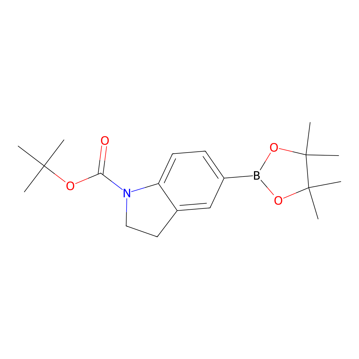 tert-butyl 5-(tetramethyl-1,3,2-dioxaborolan-2-yl)-2,3-dihydro-1H-indole-1-carboxylate molecular structure, CAS 837392-67-3