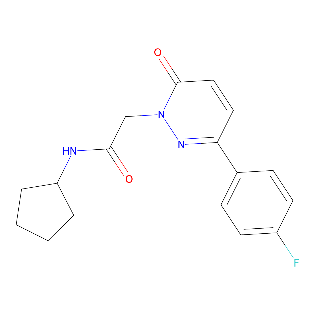 N-cyclopentyl-2-[3-(4-fluorophenyl)-6-oxopyridazin-1-yl]acetamide molecular structure, CAS 837393-34-7