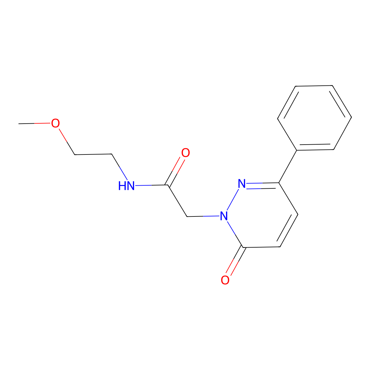 N-(2-methoxyethyl)-2-(6-oxo-3-phenylpyridazin-1(6H)-yl)acetamide molecular structure, CAS 837393-54-1