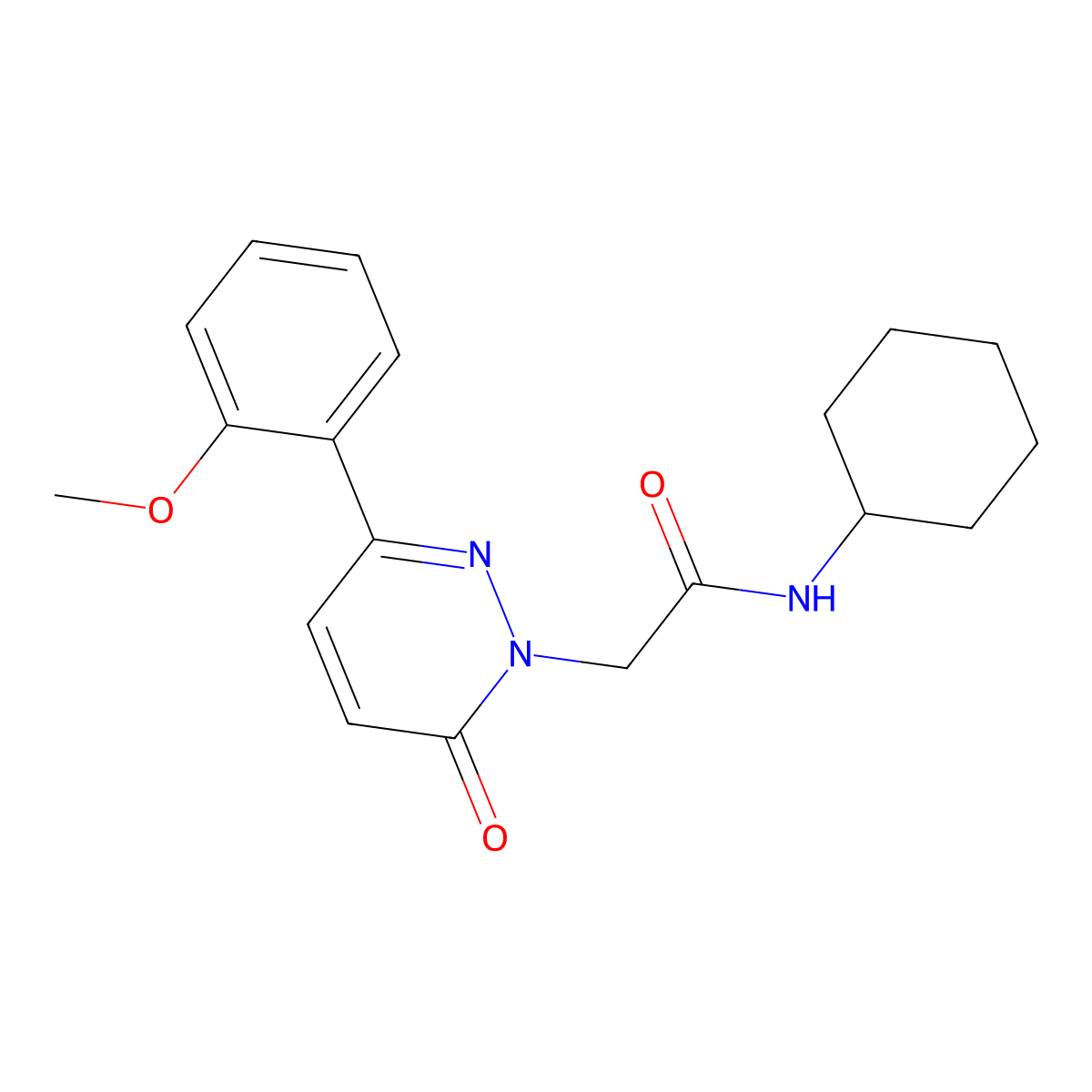 N-cyclohexyl-2-(3-(2-methoxyphenyl)-6-oxopyridazin-1(6H)-yl)acetamide molecular structure, CAS 837393-87-0