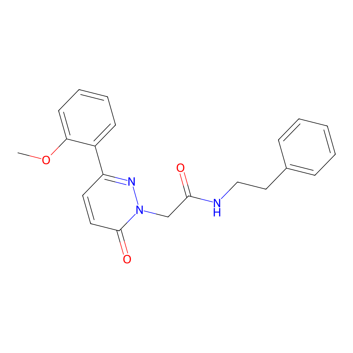 2-(3-(2-methoxyphenyl)-6-oxopyridazin-1(6H)-yl)-N-phenethylacetamide molecular structure, CAS 837394-05-5