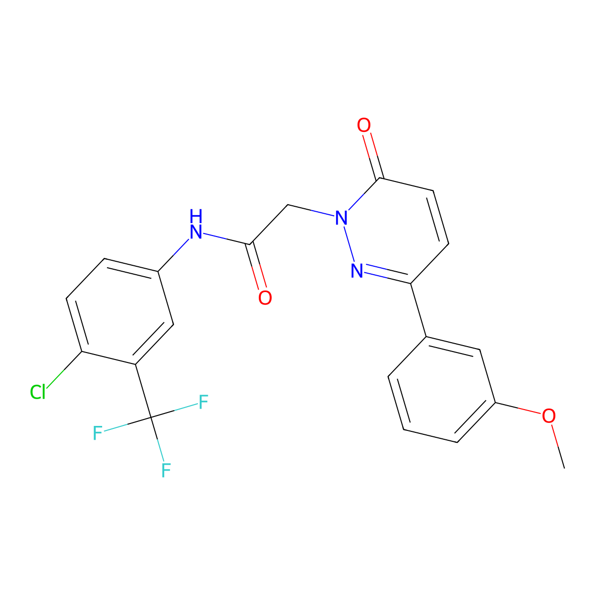 N-[4-chloro-3-(trifluoromethyl)phenyl]-2-[3-(3-methoxyphenyl)-6-oxopyridazin-1(6H)-yl]acetamide molecular structure, CAS 837394-21-5