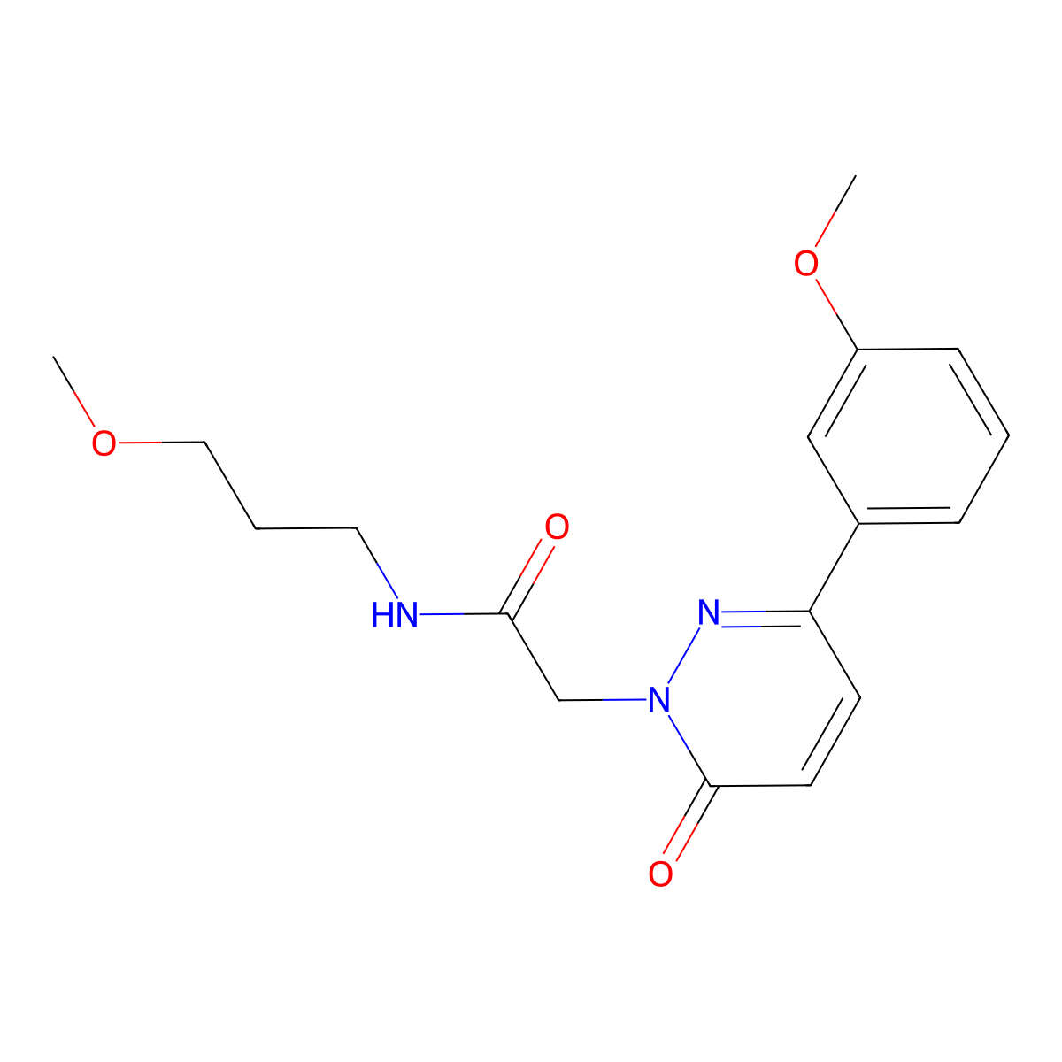 2-[3-(3-Methoxy-phenyl)-6-oxo-6H-pyridazin-1-yl]-N-(3-methoxy-propyl)-acetamide molecular structure, CAS 837394-24-8