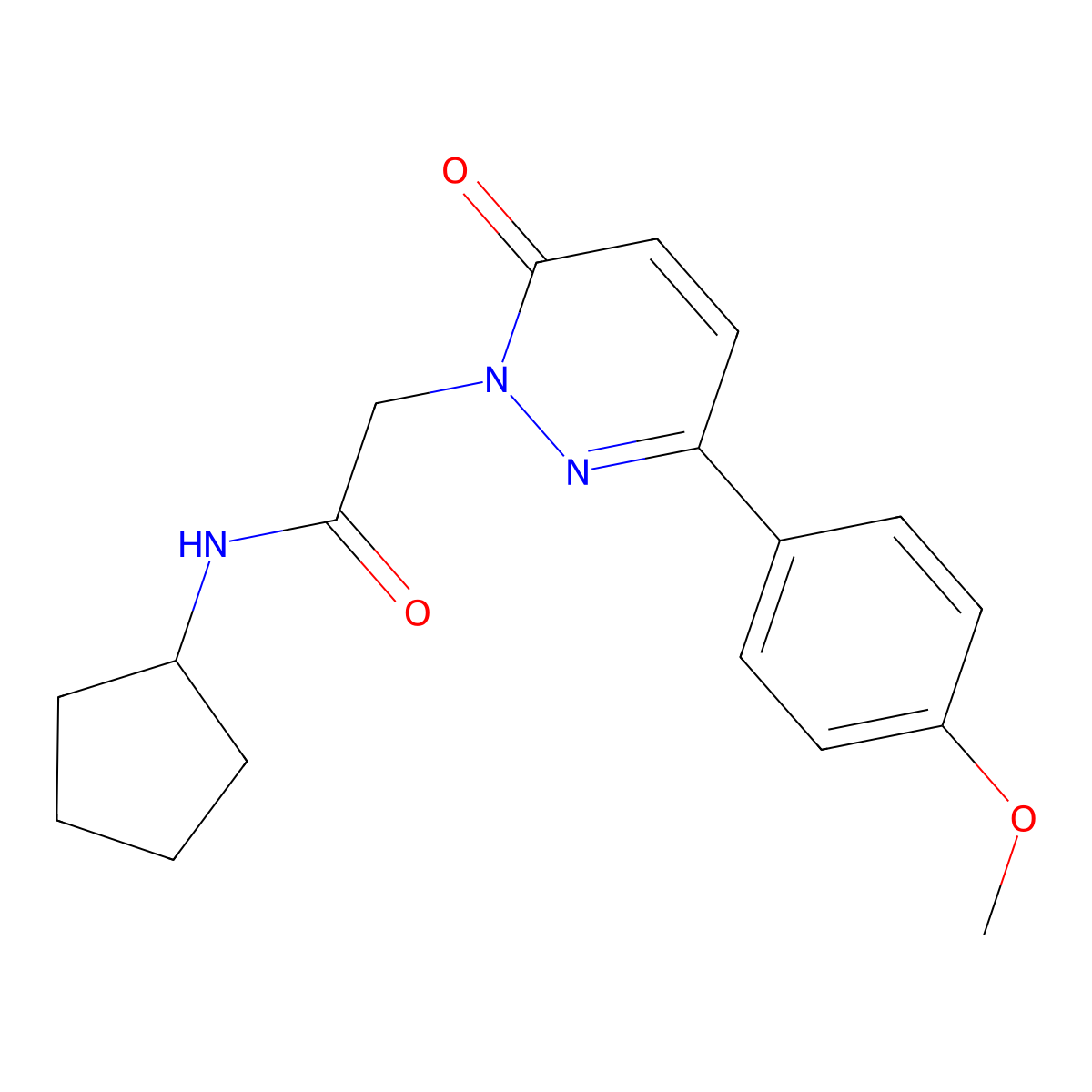 N-cyclopentyl-2-[3-(4-methoxyphenyl)-6-oxopyridazin-1-yl]acetamide molecular structure, CAS 837394-35-1