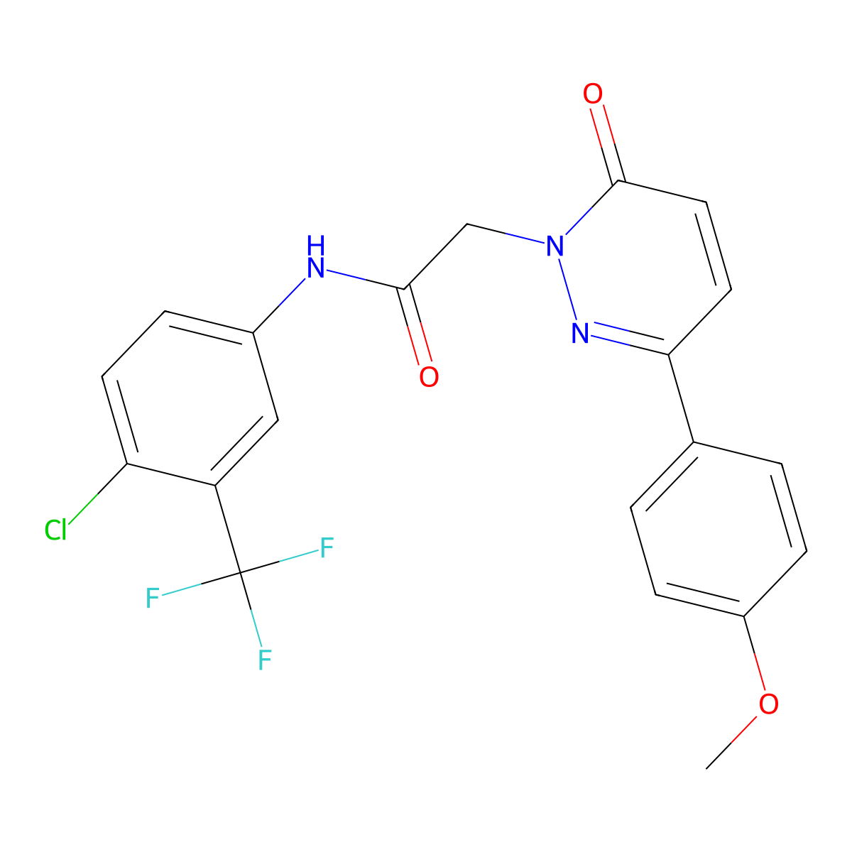 N-[4-chloro-3-(trifluoromethyl)phenyl]-2-[3-(4-methoxyphenyl)-6-oxopyridazin-1(6H)-yl]acetamide molecular structure, CAS 837394-38-4