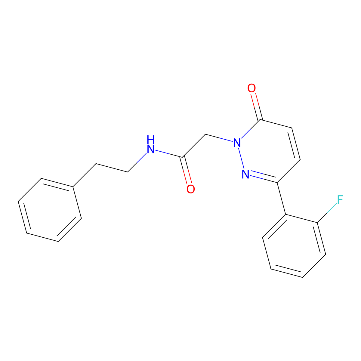 2-[3-(2-fluorophenyl)-6-oxo-1(6H)-pyridazinyl]-N-(2-phenylethyl)acetamide molecular structure, CAS 837394-90-8