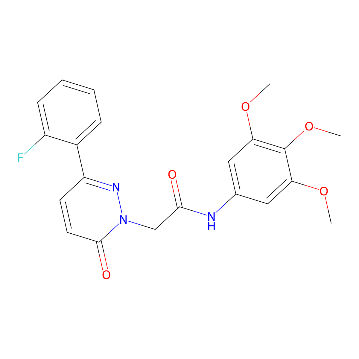 2-(3-(2-fluorophenyl)-6-oxopyridazin-1(6H)-yl)-N-(3,4,5-trimethoxyphenyl)acetamide molecular structure, CAS 837394-92-0