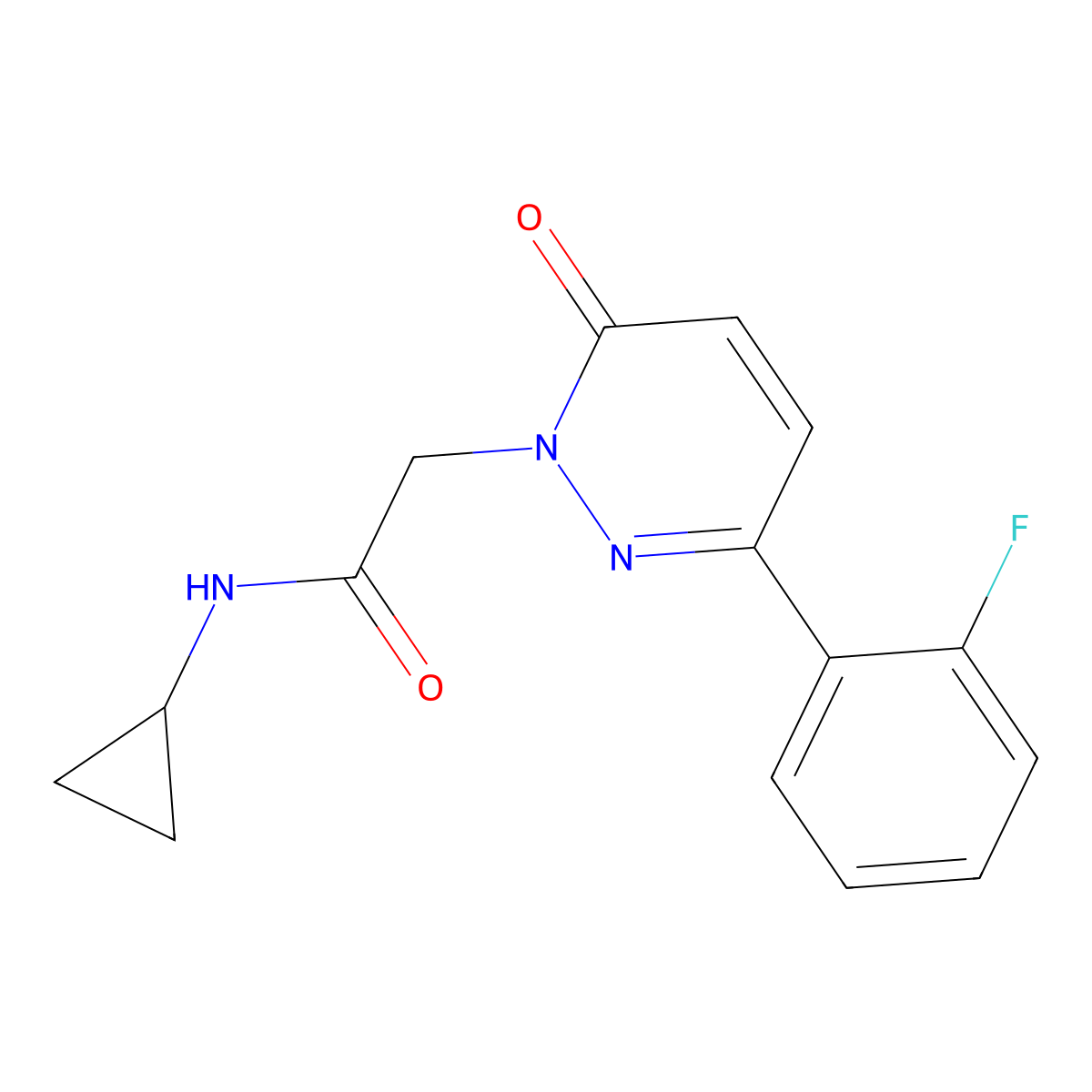N-cyclopropyl-2-[3-(2-fluorophenyl)-6-oxo-1(6H)-pyridazinyl]acetamide molecular structure, CAS 837394-93-1