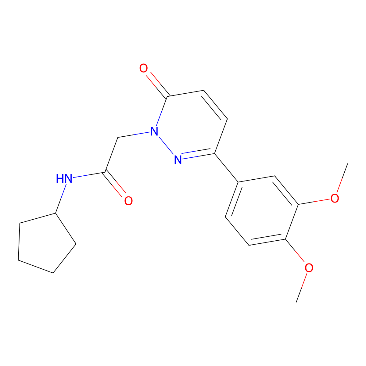 N-cyclopentyl-2-[3-(3,4-dimethoxyphenyl)-6-oxopyridazin-1-yl]acetamide molecular structure, CAS 837395-07-0