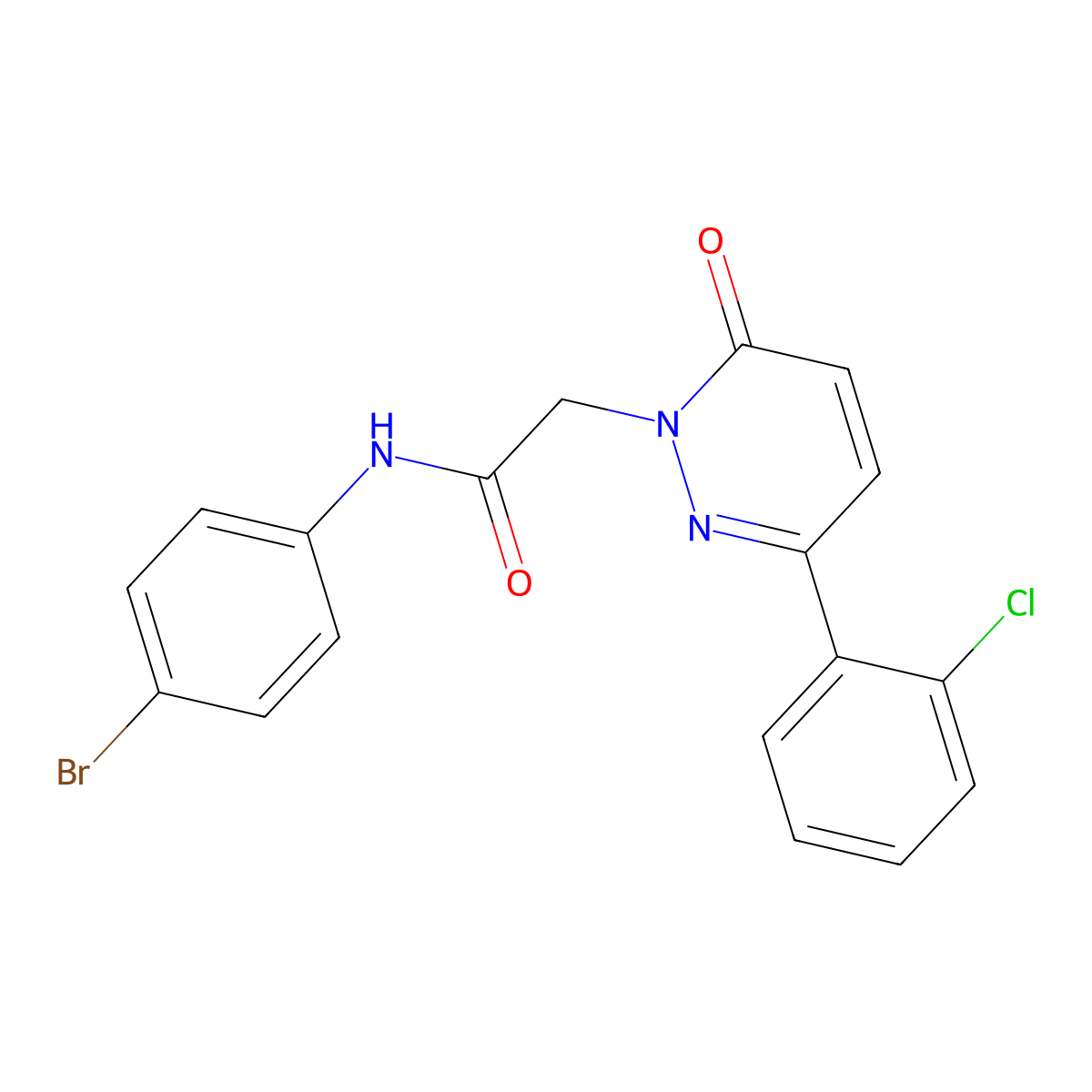 N-(4-bromophenyl)-2-[3-(2-chlorophenyl)-6-oxopyridazin-1(6H)-yl]acetamide molecular structure, CAS 837395-31-0