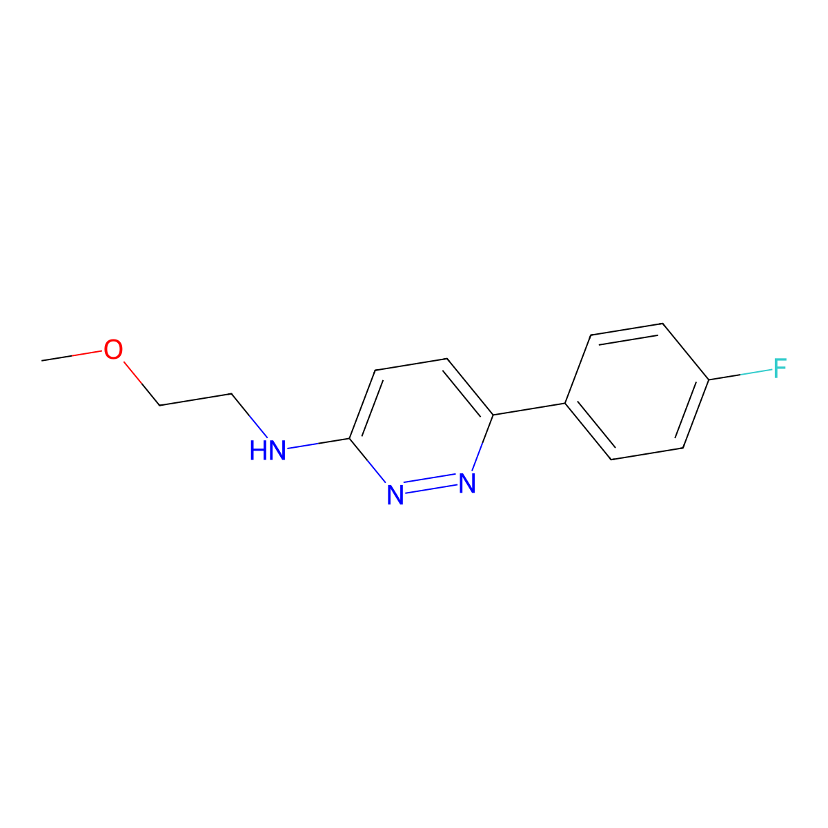 6-(4-fluorophenyl)-N-(2-methoxyethyl)pyridazin-3-amine molecular structure, CAS 837395-48-9