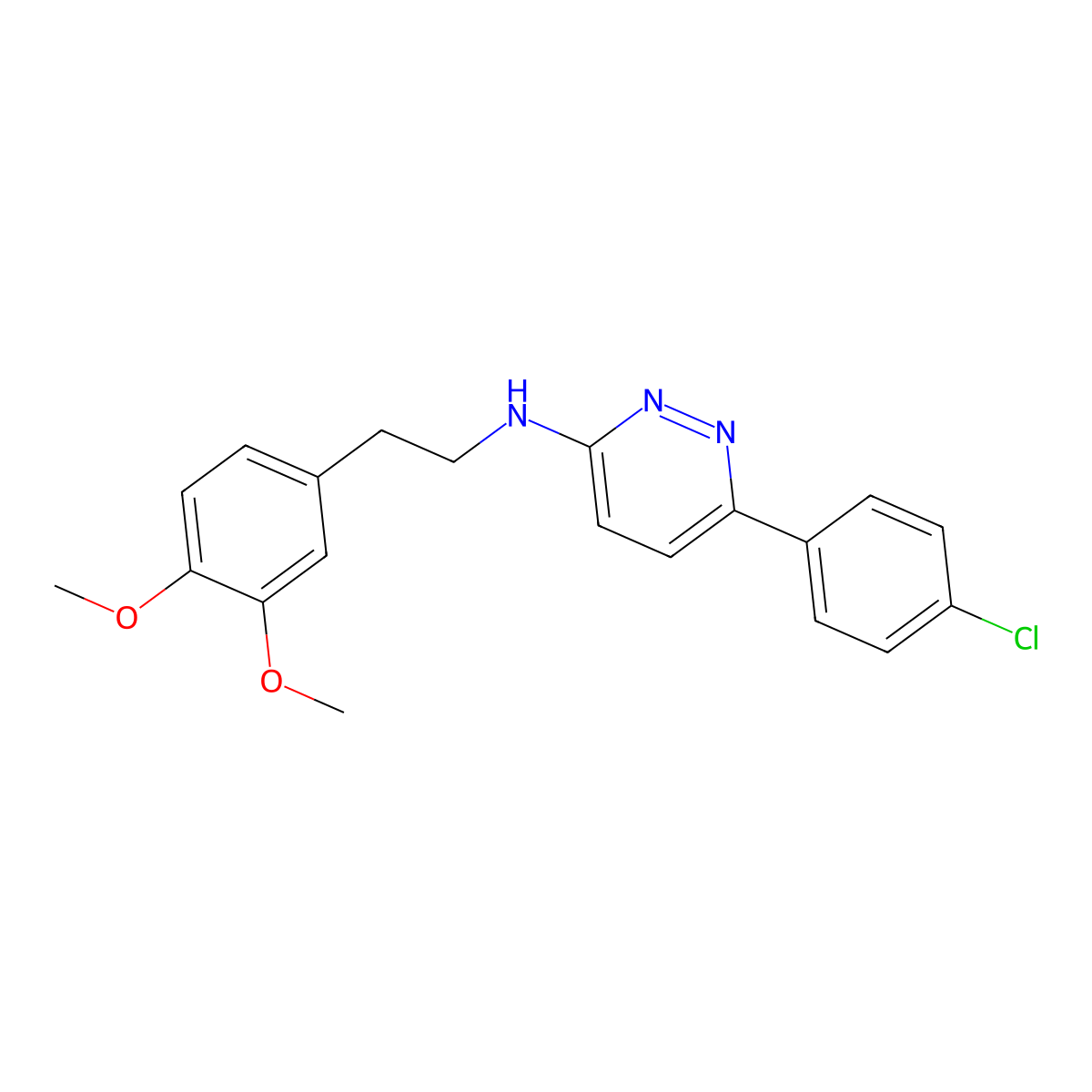 6-(4-chlorophenyl)-N-[2-(3,4-dimethoxyphenyl)ethyl]pyridazin-3-amine molecular structure, CAS 837396-72-2