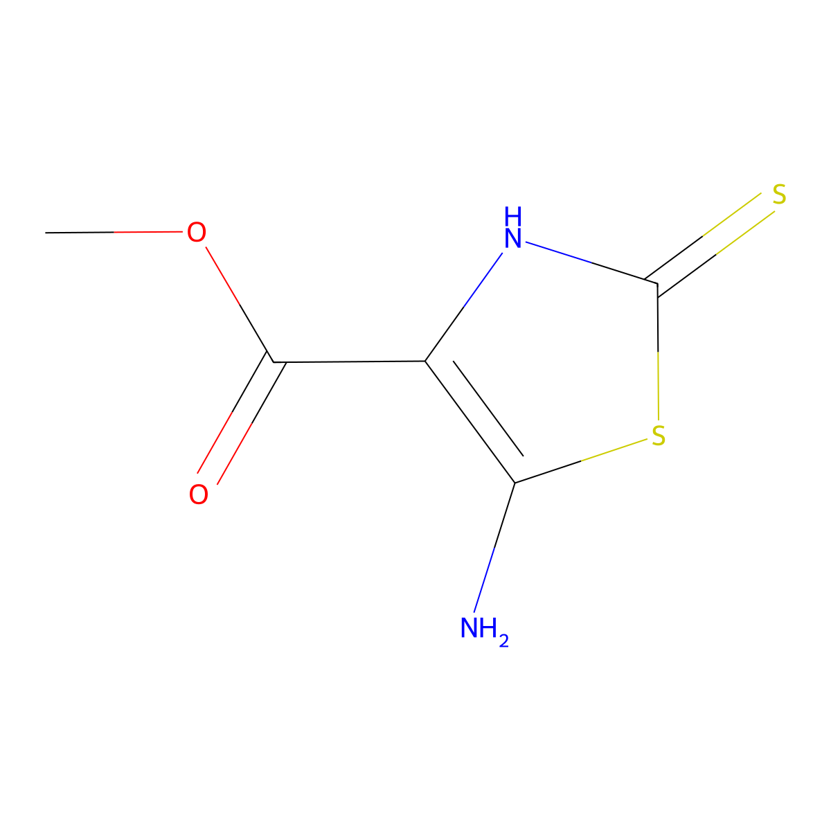 Methyl 5-amino-2-sulfanyl-1,3-thiazole-4-carboxylate molecular structure, CAS 837407-81-5