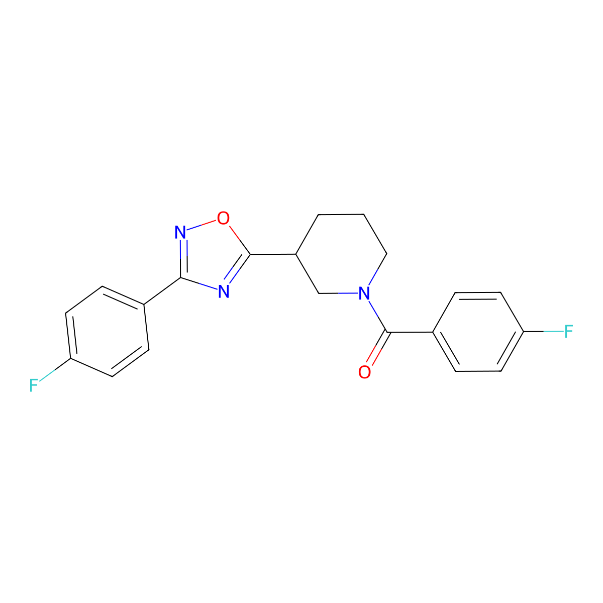 1-(4-Fluorobenzoyl)-3-[3-(4-fluorophenyl)-1,2,4-oxadiazol-5-YL]piperidine molecular structure, CAS 837413-22-6
