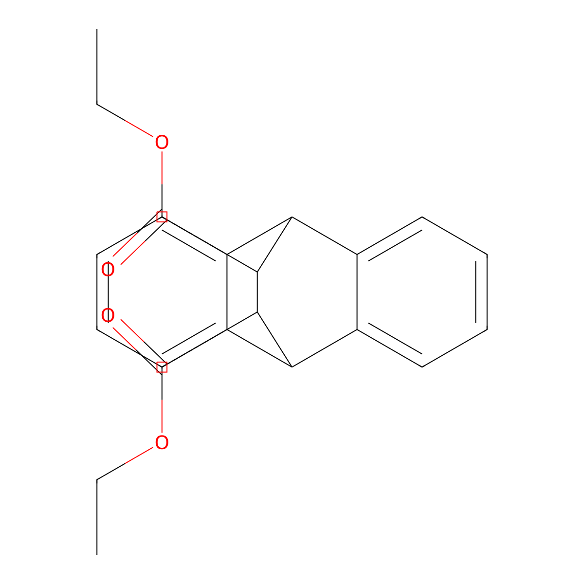 Diethyl 9,10-dihydro-9,10-ethanoanthracene-11,12-dicarboxylate molecular structure, CAS 83742-19-2