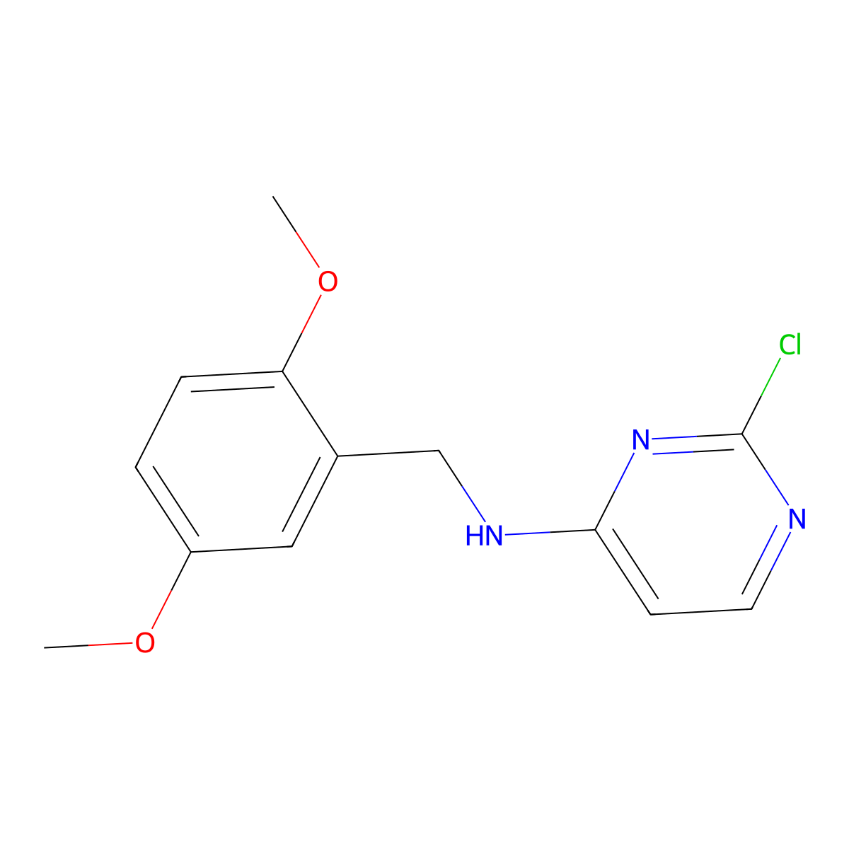 N-(2,5-dimethoxybenzyl)-2-chloropyrimidin-4-amine molecular structure, CAS 837421-45-1