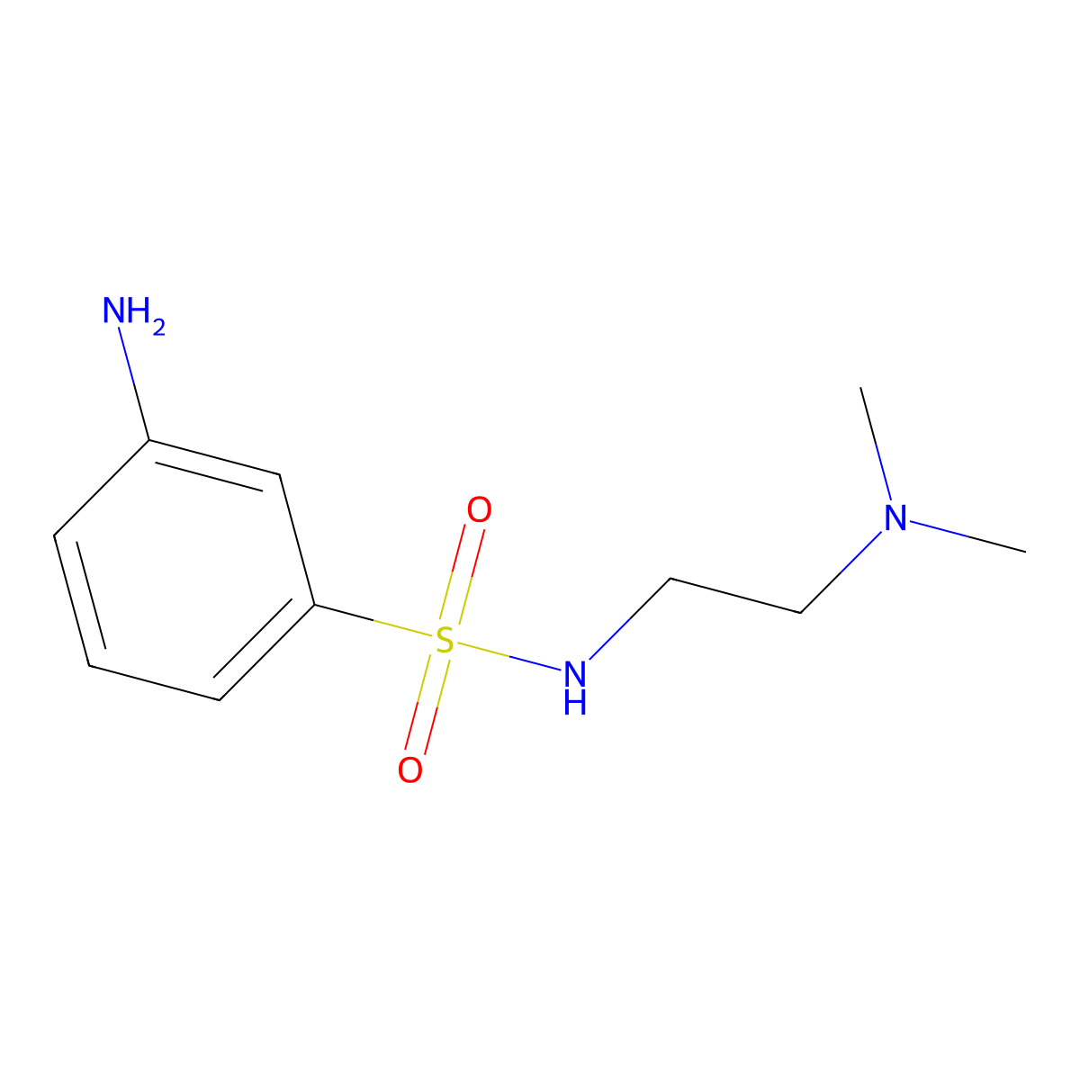 3-amino-N-[2-(dimethylamino)ethyl]benzene-1-sulfonamide molecular structure, CAS 837421-90-6