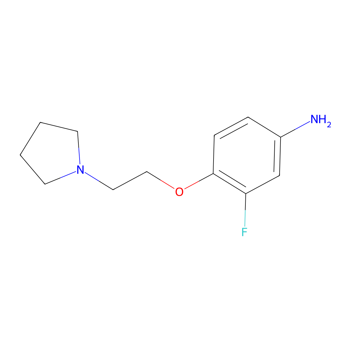 3-Fluoro-4-(2-(pyrrolidin-1-yl)ethoxy)aniline molecular structure, CAS 837421-94-0
