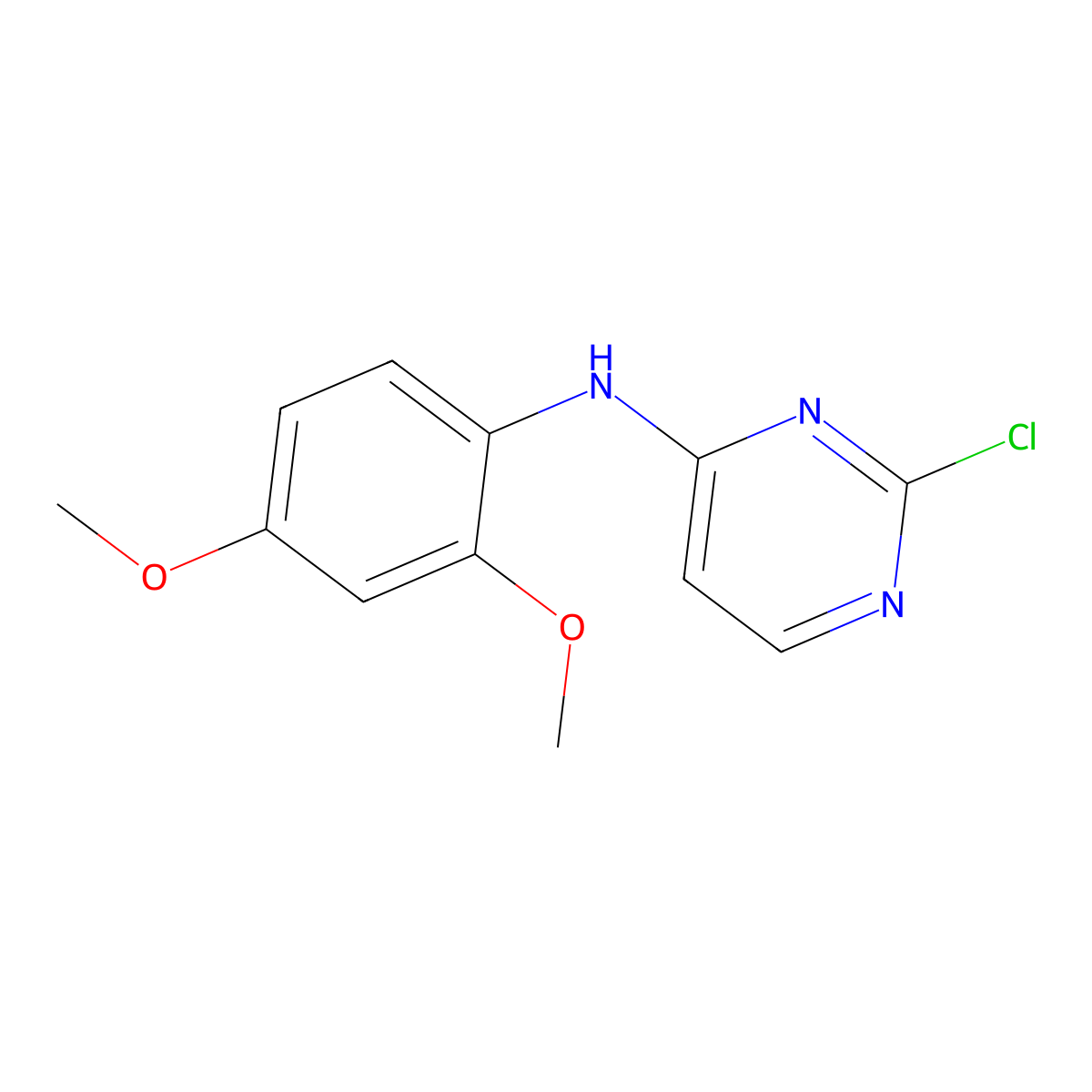 2-chloro-N-(2,4-dimethoxyphenyl)pyrimidin-4-amine molecular structure, CAS 837423-56-0