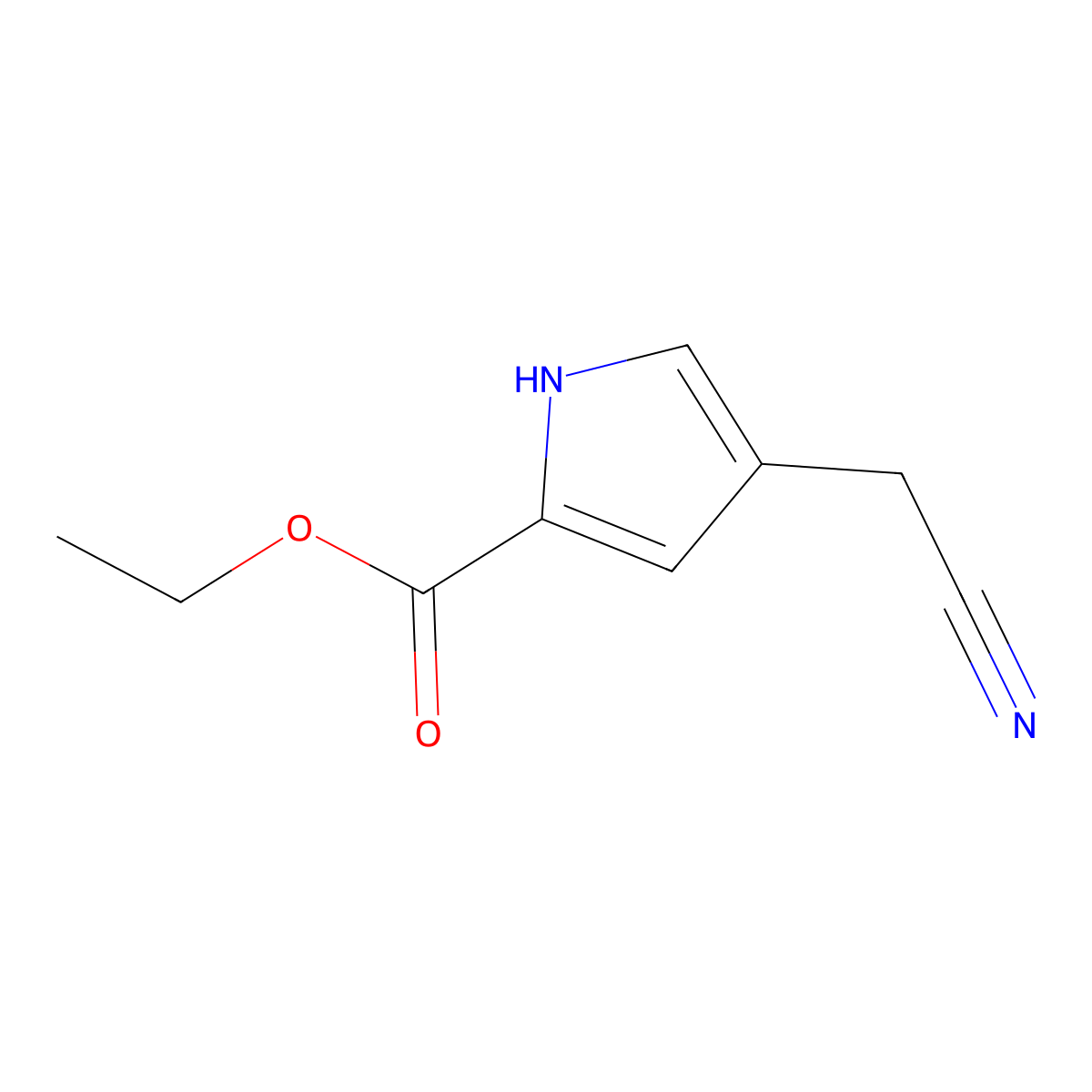Ethyl 4-(cyanomethyl)-1H-pyrrole-2-carboxylate molecular structure, CAS 837429-98-8