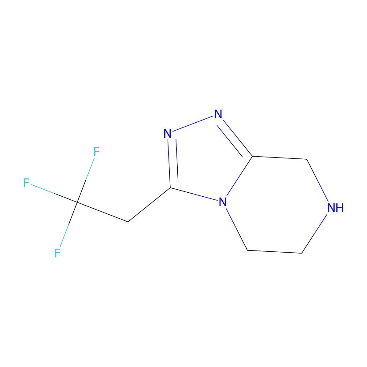 3-(2,2,2-trifluoroethyl)-5H,6H,7H,8H-[1,2,4]triazolo[4,3-a]pyrazine molecular structure, CAS 837430-20-3