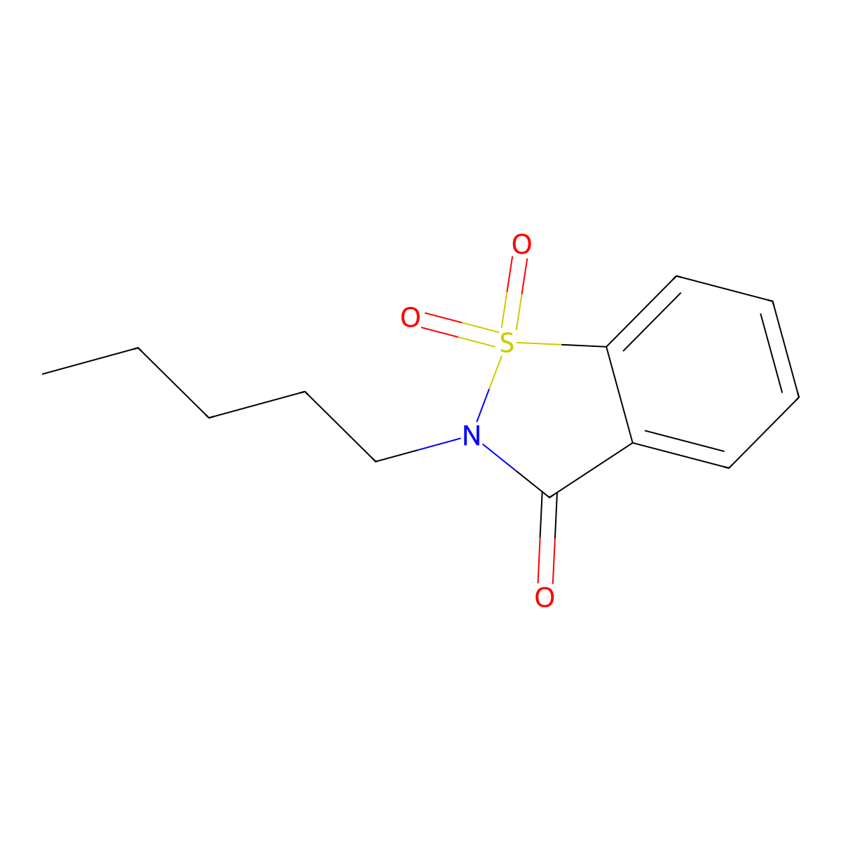 1,1-Dioxo-2-pentyl-1,2-benzothiazol-3-one molecular structure, CAS 83747-19-7