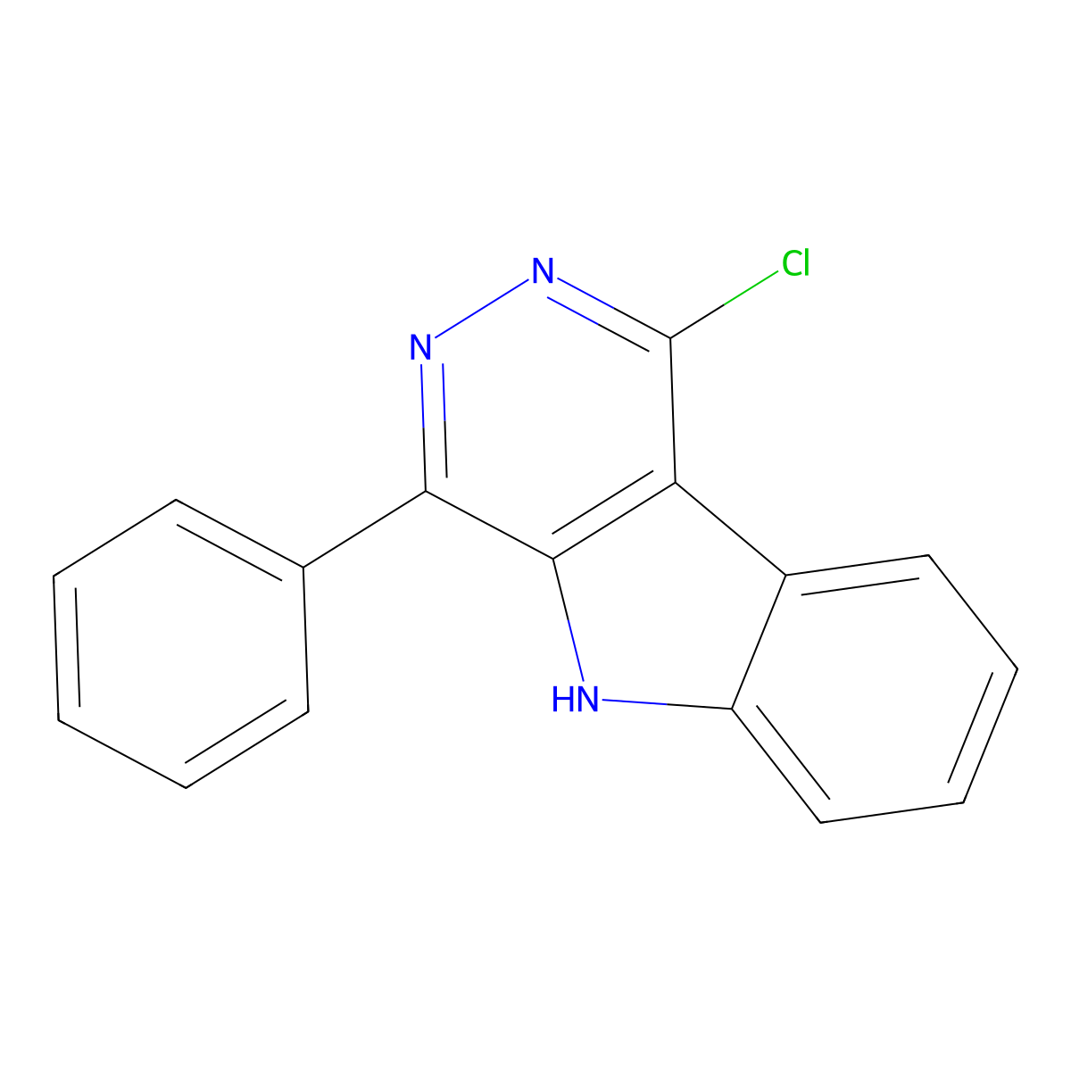 1-chloro-4-phenyl-5H-pyridazino[4,5-b]indole molecular structure, CAS 83749-78-4